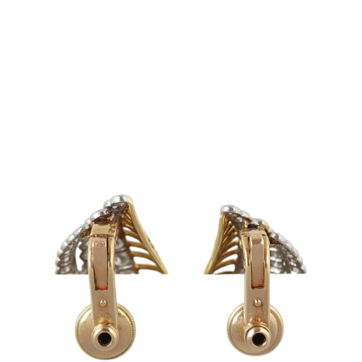 Cartier Vintage Diamond 18k Yellow Gold Clip-on Earrings