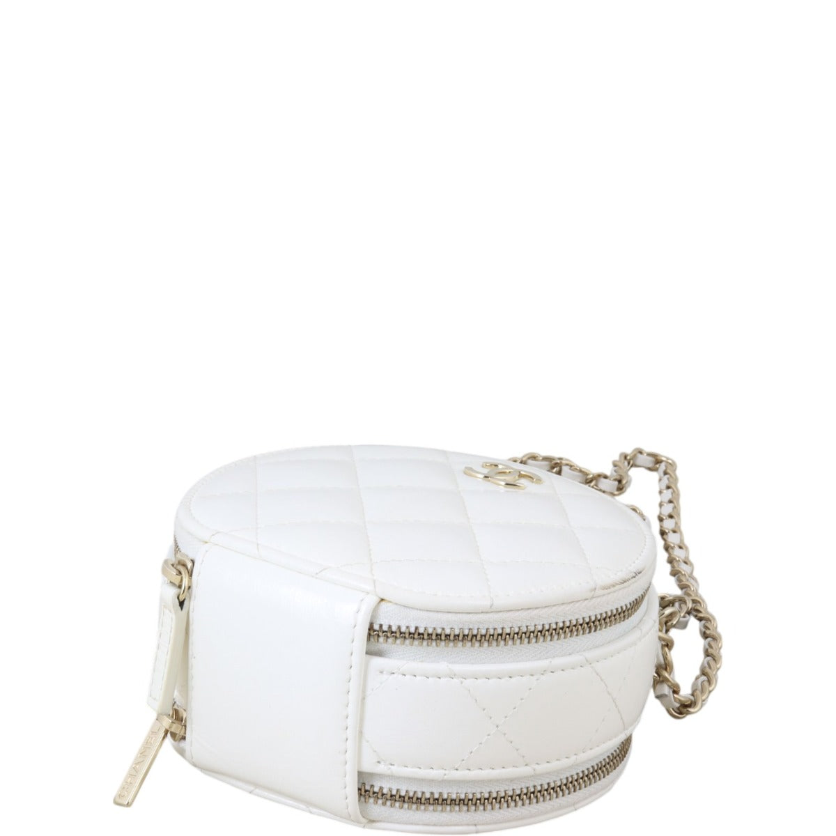 Chanel Handle With Care Round Vanity Case with Chain