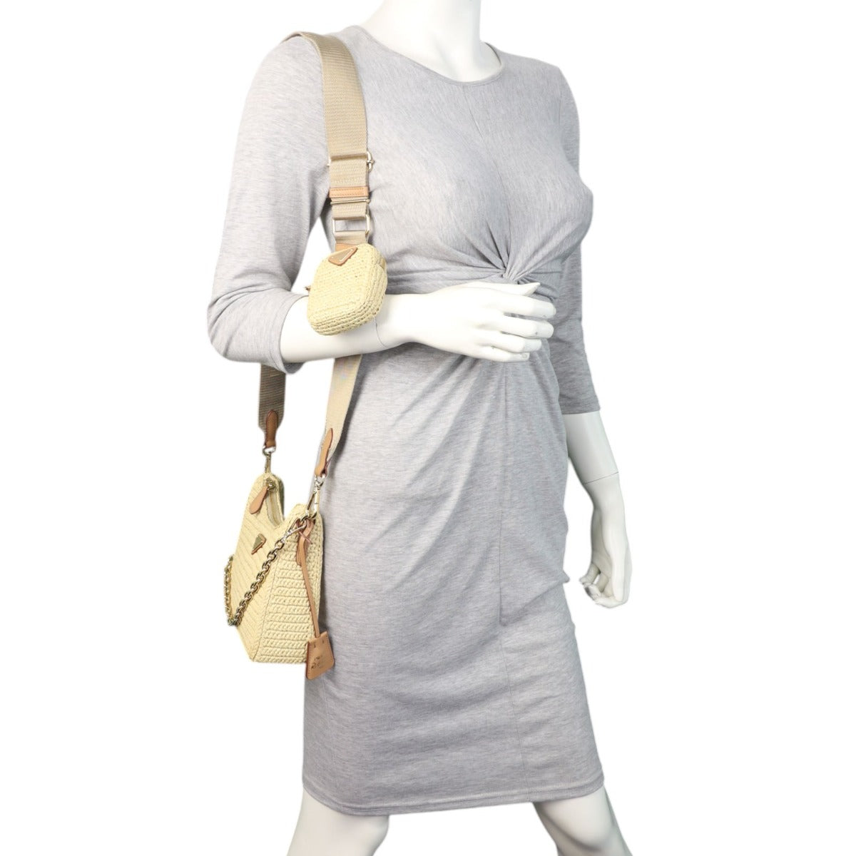 Prada Re-Edition 2005 Crochet Raffia Shoulder Bag