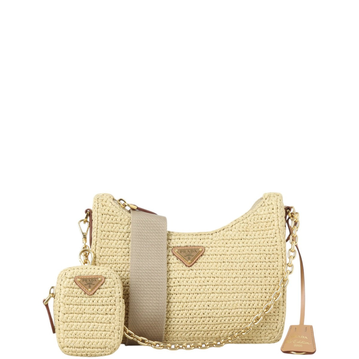 Prada Re-Edition 2005 Crochet Raffia Shoulder Bag