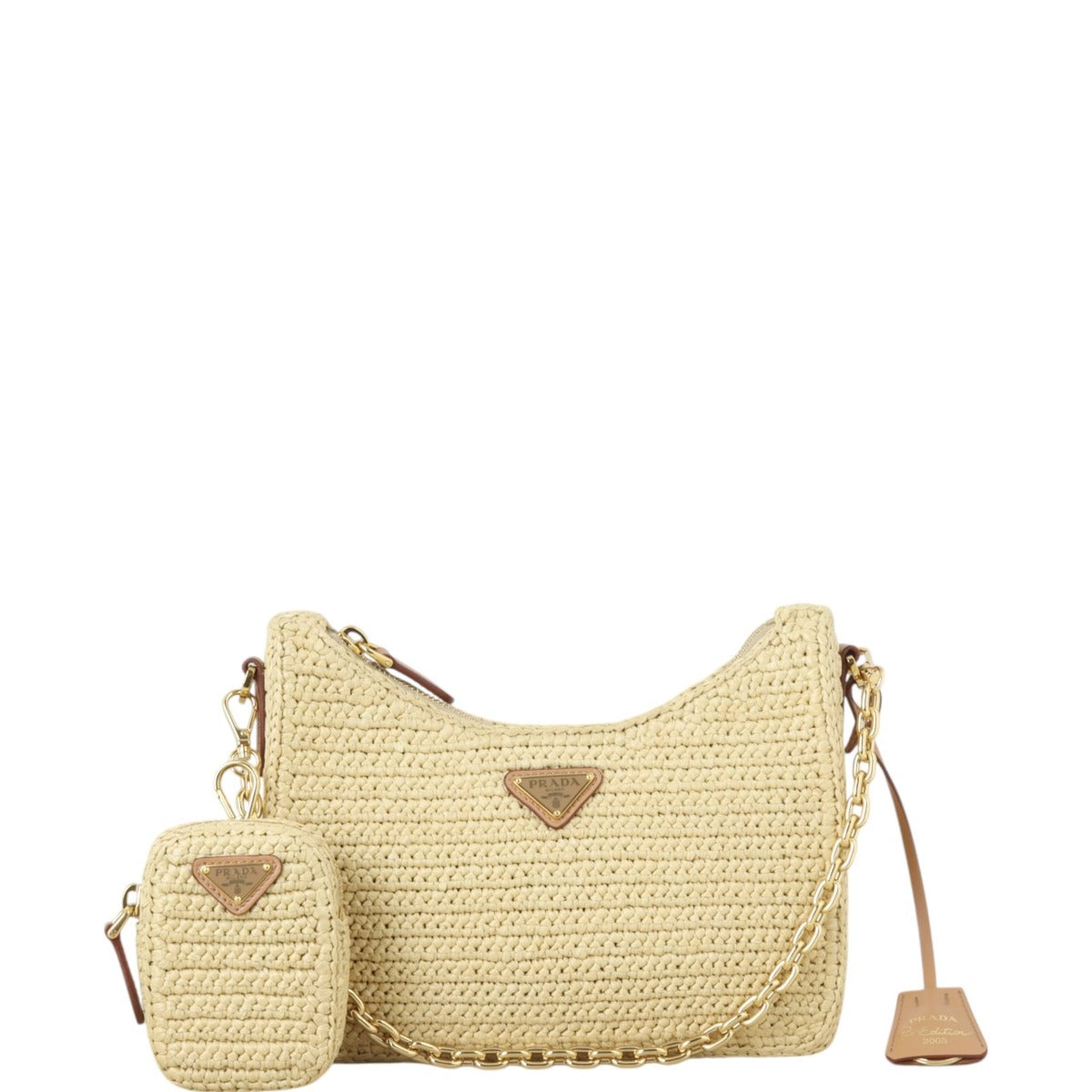 Prada Re-Edition 2005 Crochet Raffia Shoulder Bag