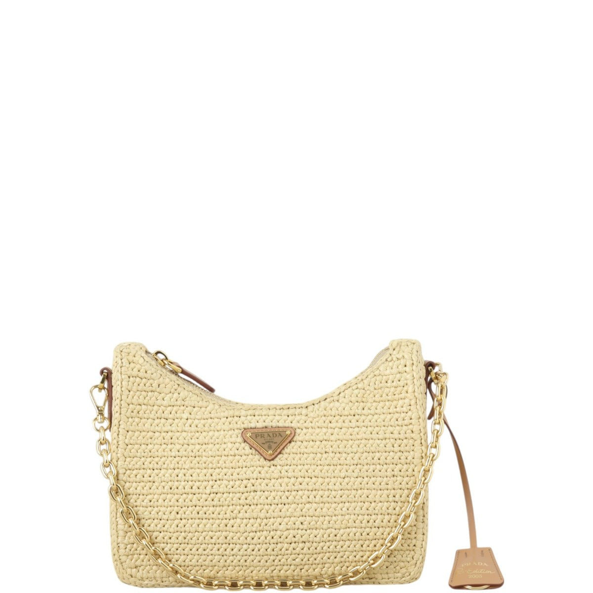 Prada Re-Edition 2005 Crochet Raffia Shoulder Bag