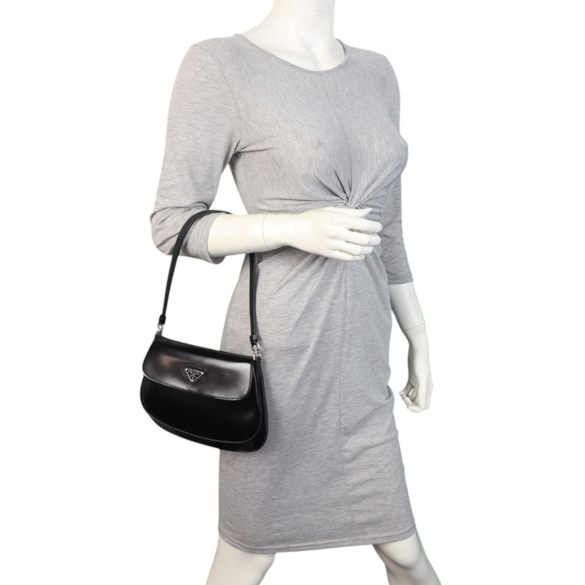 Prada Cleo Shoulder Bag Brushed Leather