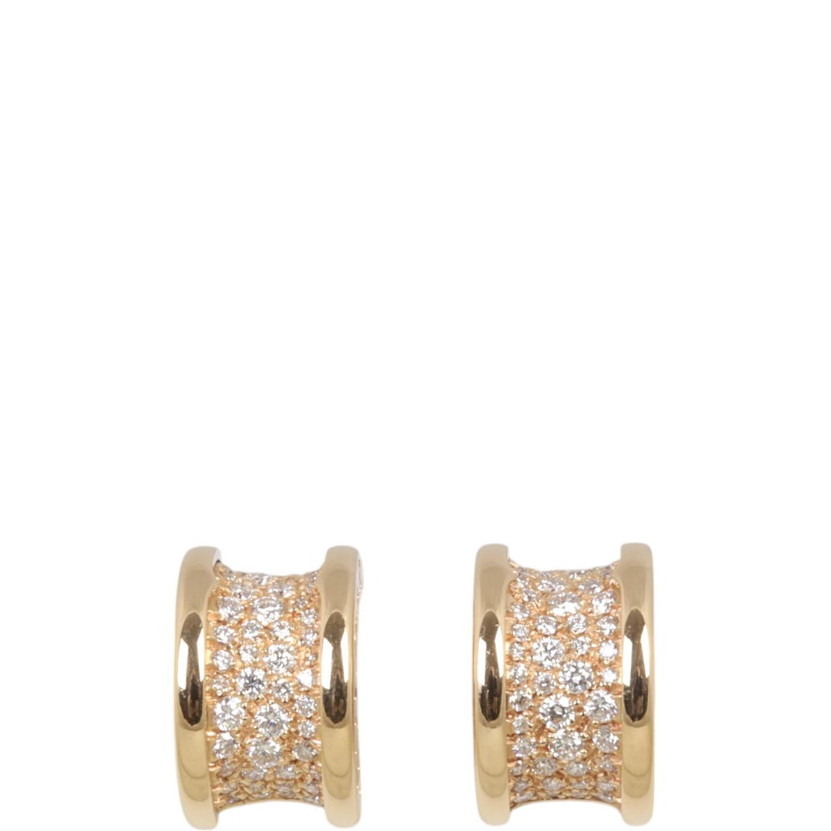 Bvlgari B.Zero1 Diamond 18k Rose Gold Hoop Earrings