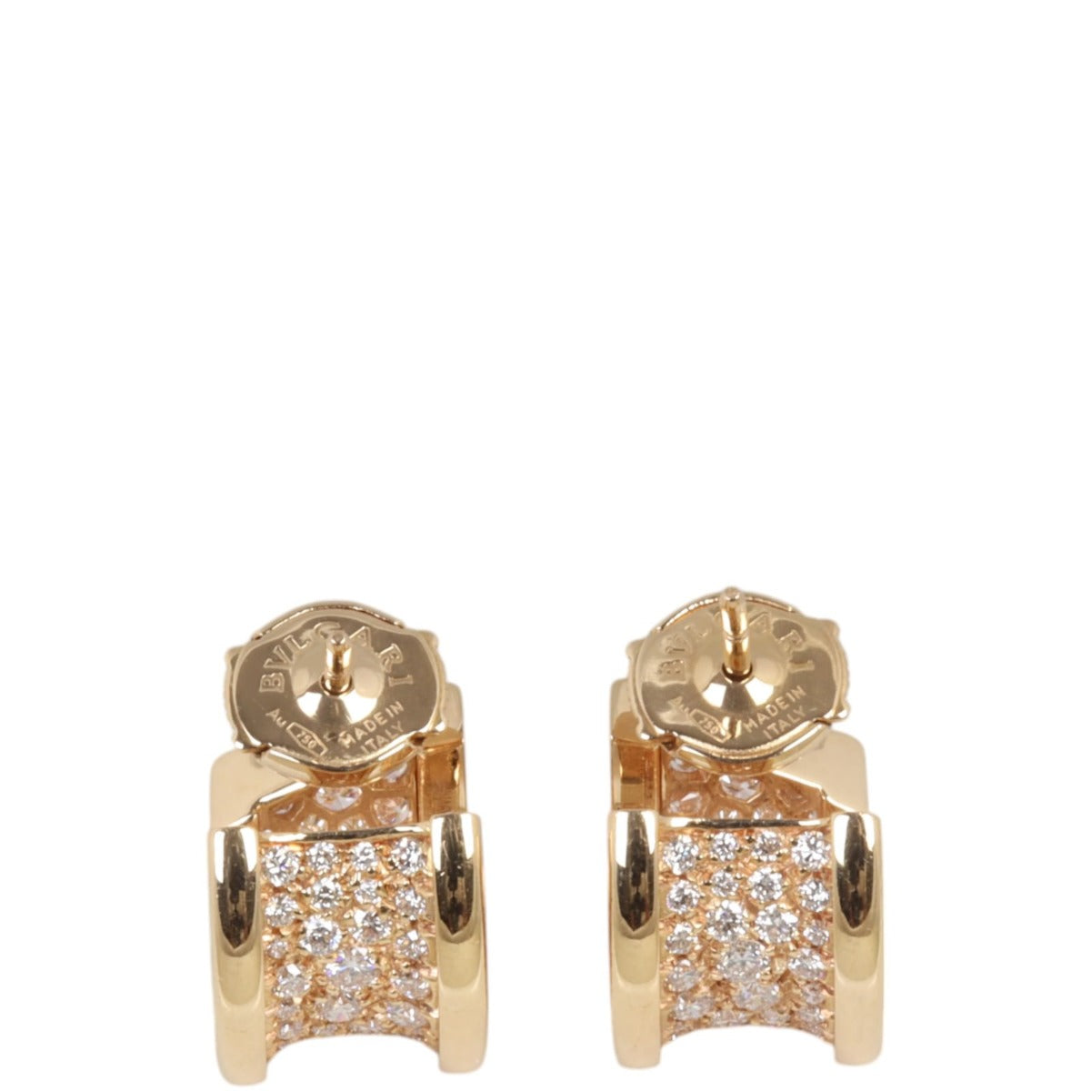 Bvlgari B.Zero1 Diamond 18k Rose Gold Hoop Earrings
