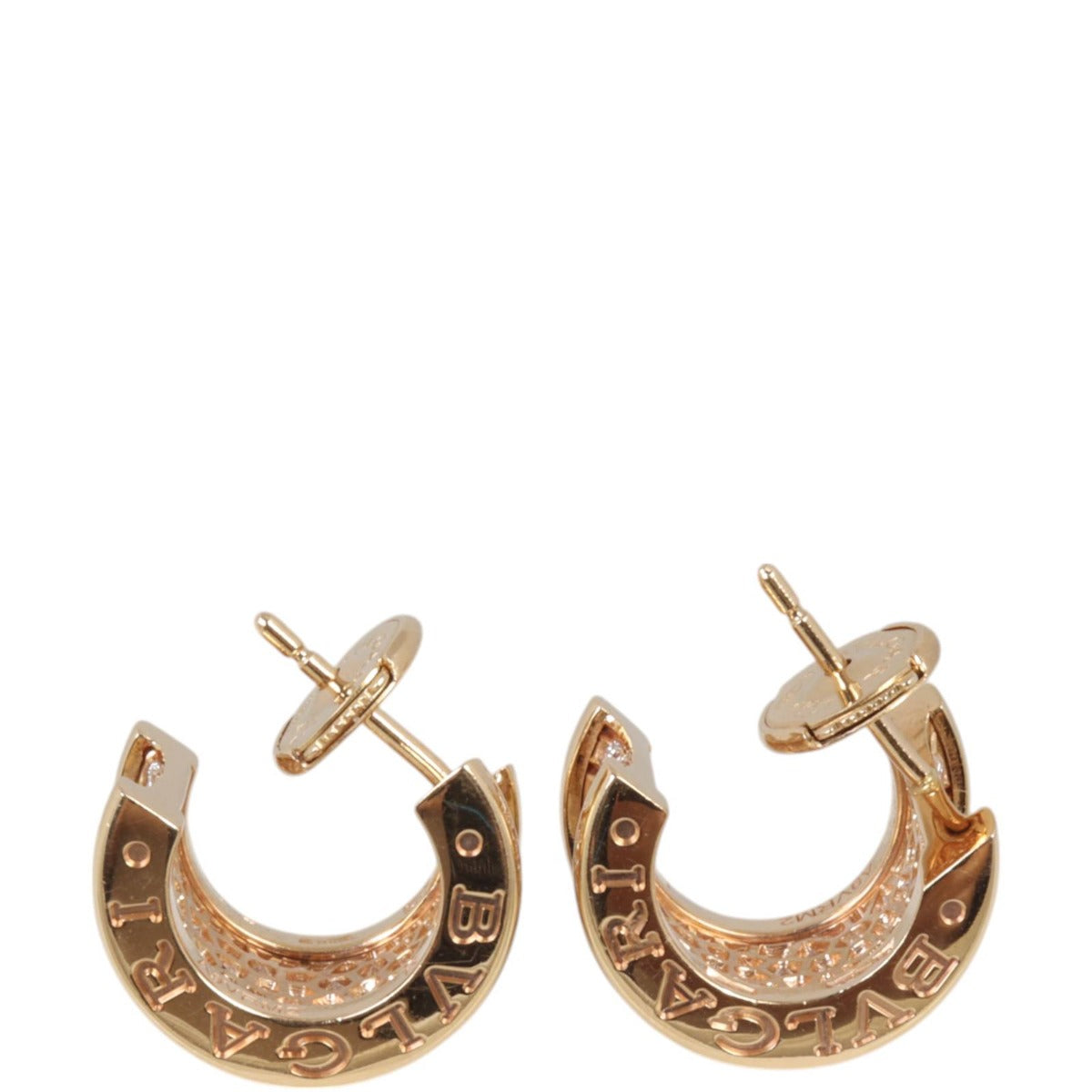 Bvlgari B.Zero1 Diamond 18k Rose Gold Hoop Earrings