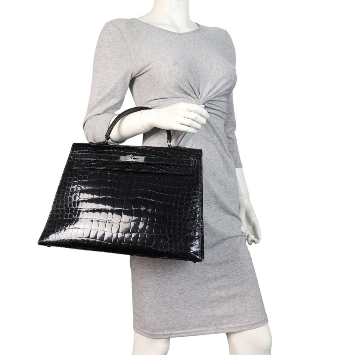 Hermes Kelly 35 Sellier Crocodile Vintage