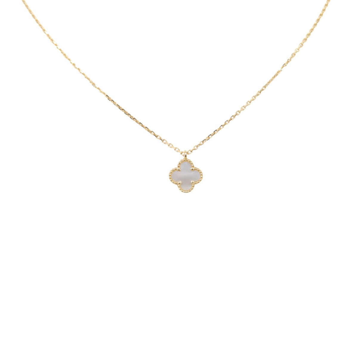 Van Cleef & Arpels Sweet Alhambra Mother of Pearl 18k Yellow Gold Necklace