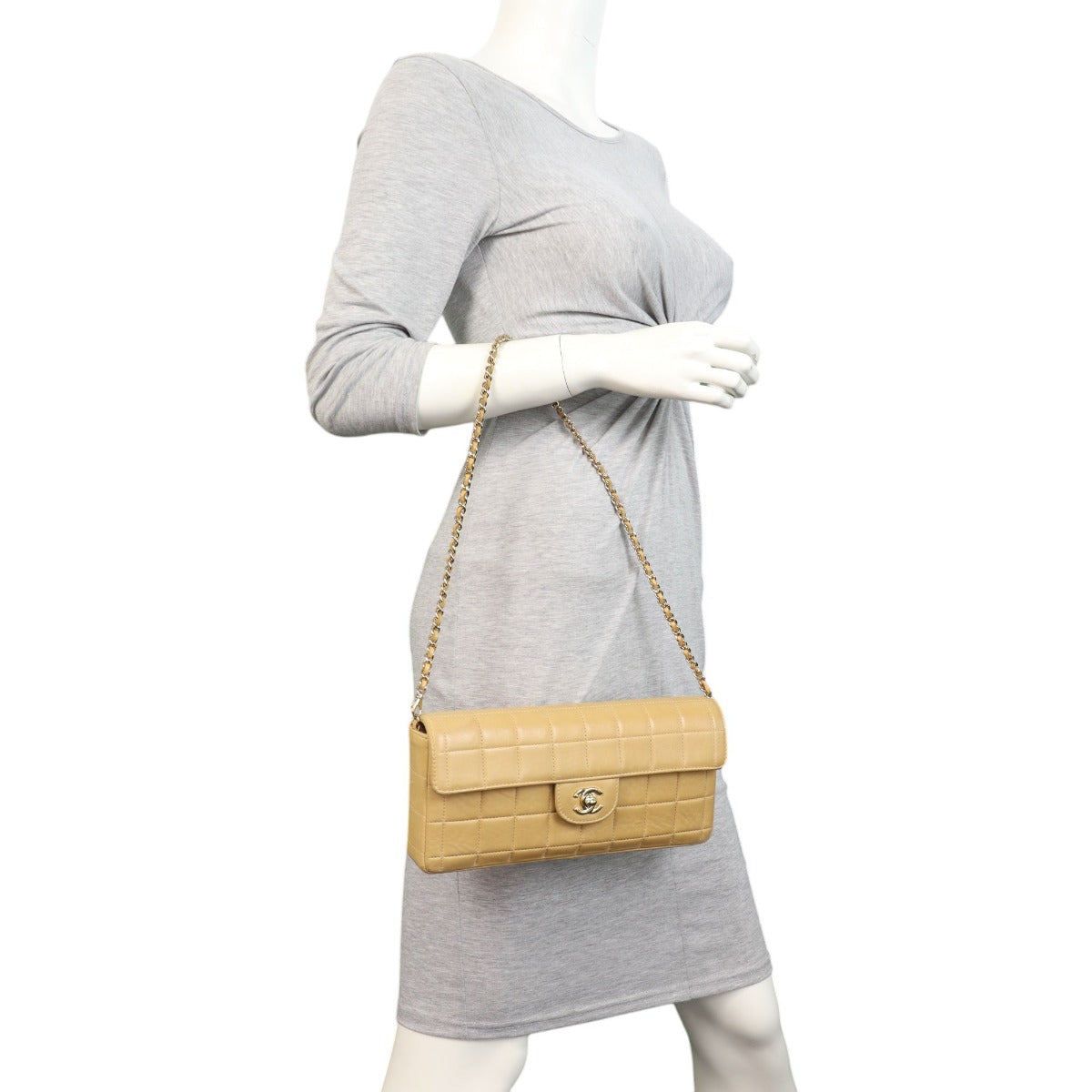 Chanel East-West Chocolate Bar Flap Bag