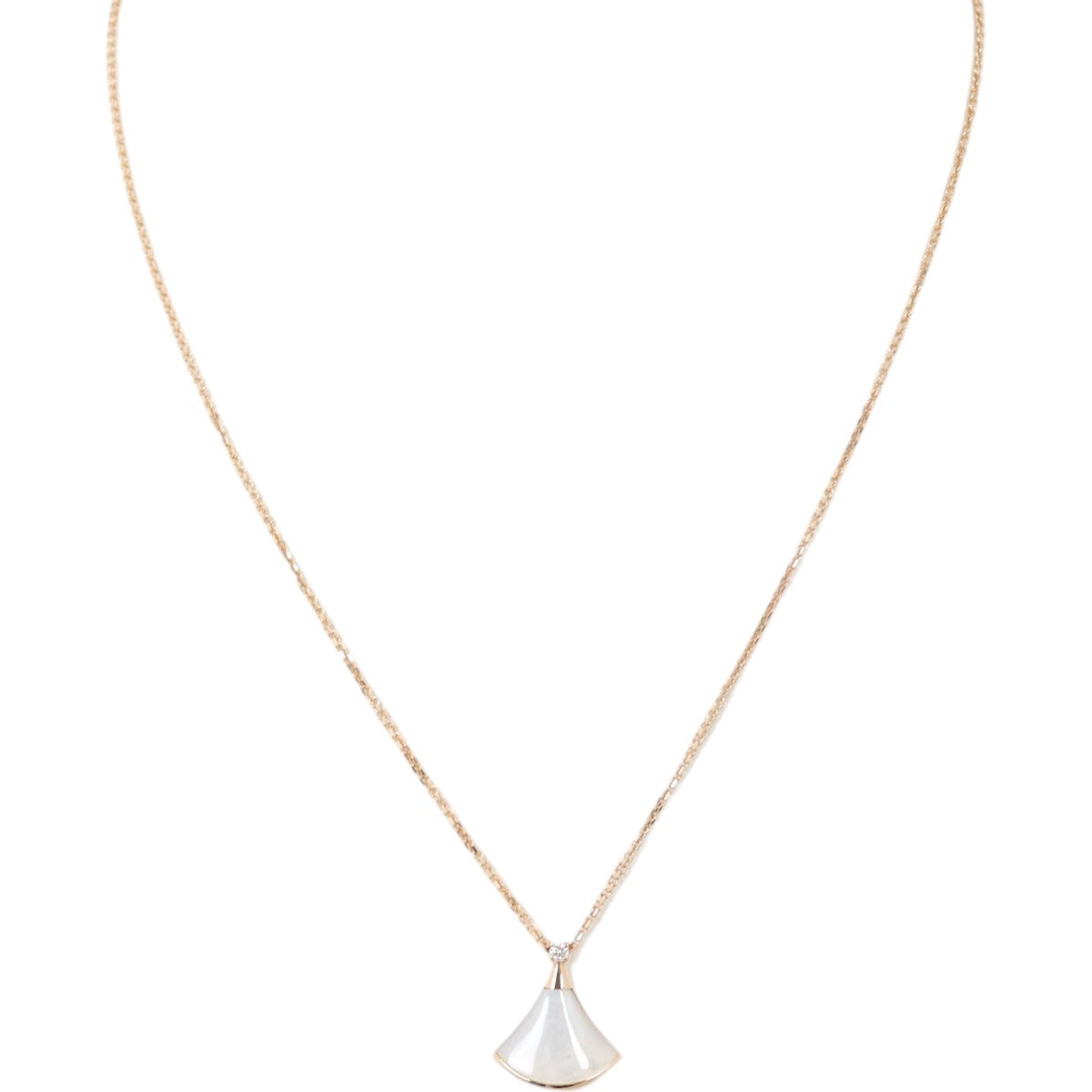 Bvlgari Diva's Dream 18k Rose Gold Diamond Mother of Pearl Pendant Necklace