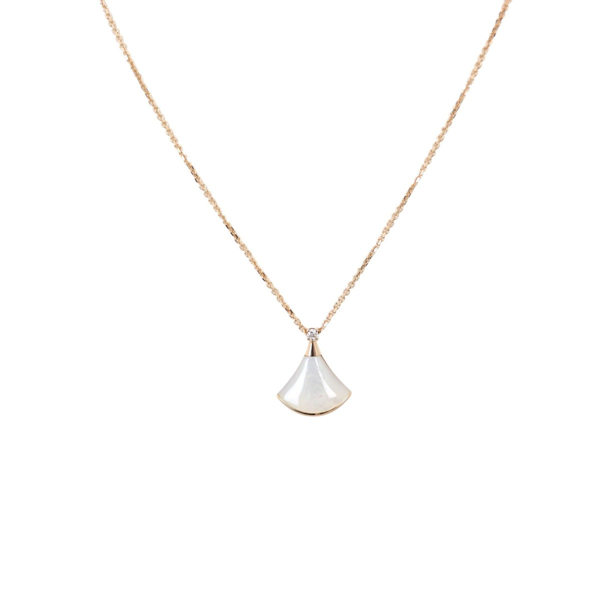 Bvlgari Diva's Dream 18k Rose Gold Diamond Mother of Pearl Pendant Necklace