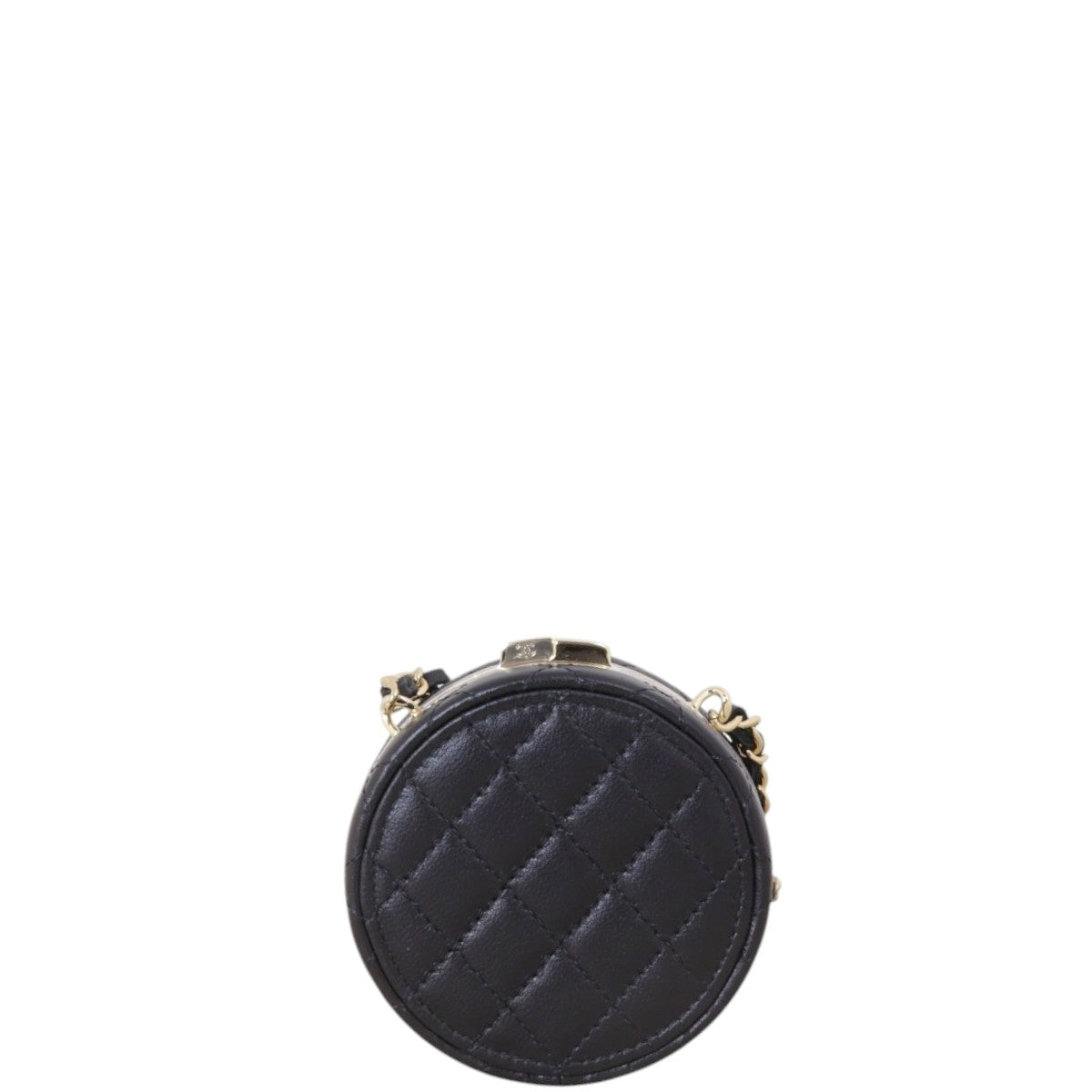 Chanel Enamel Round Poker Chip Clutch With Chain