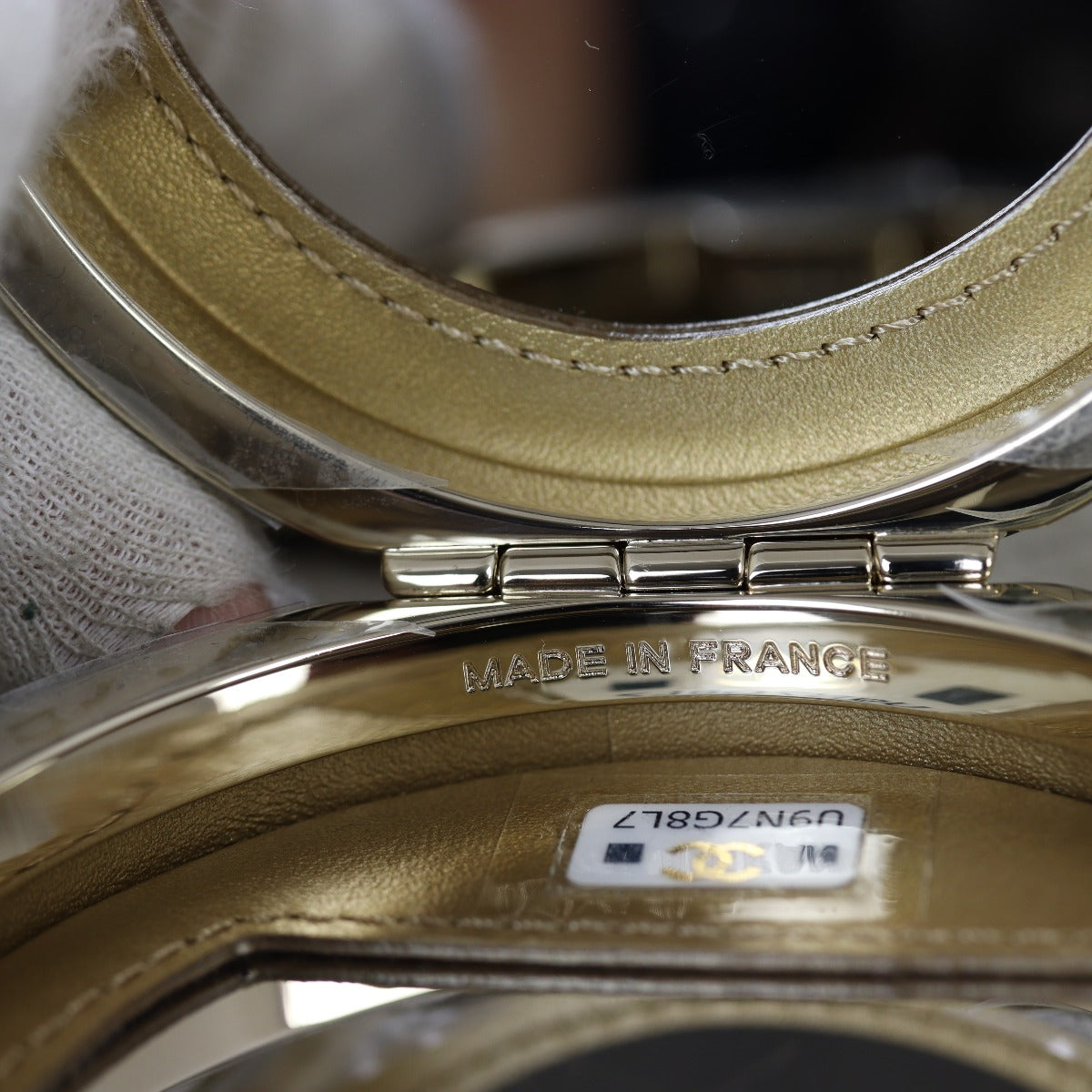 Chanel Enamel Round Poker Chip Clutch With Chain