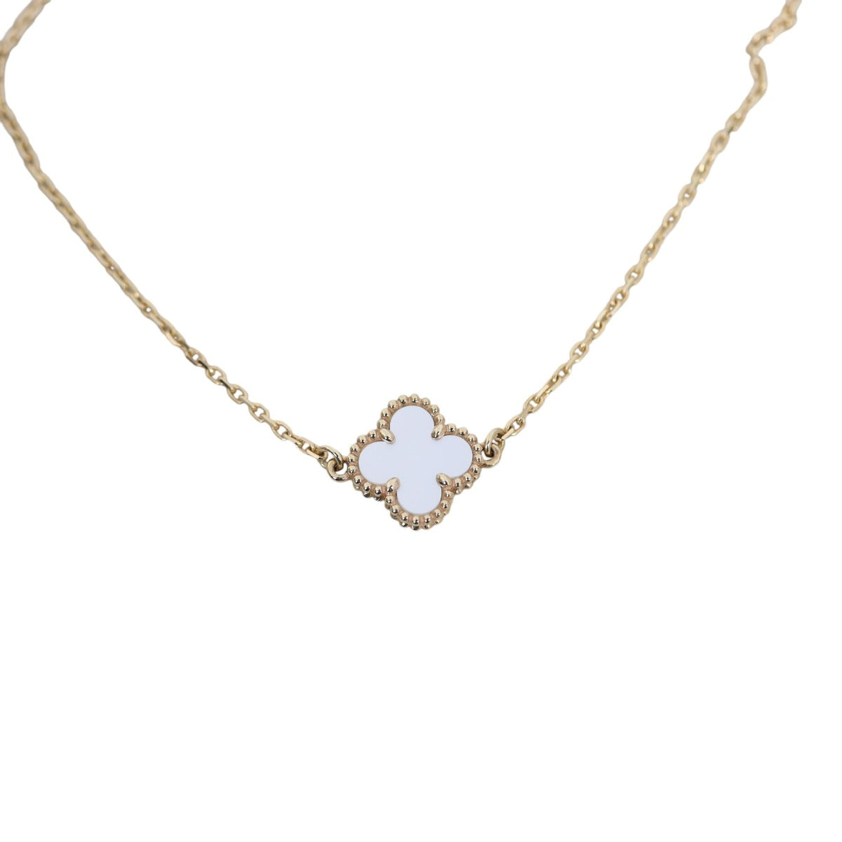 Van Cleef & Arpels Sweet Alhambra 1 Motif Mother of Pearl 18 Yellow Gold Bracelet