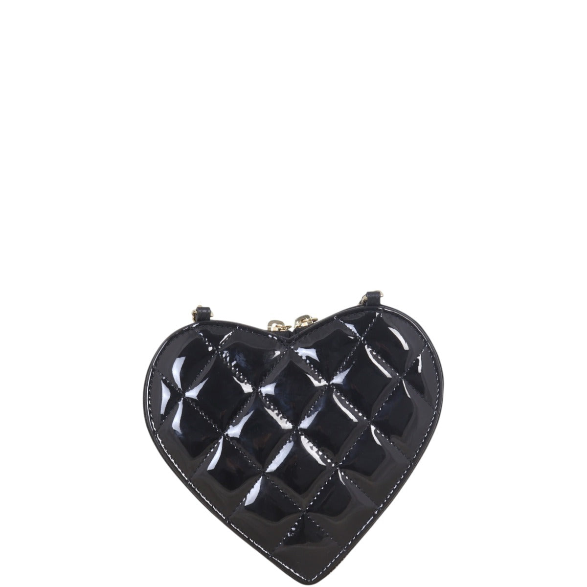Chanel CC Double Heart Clutch With Chain
