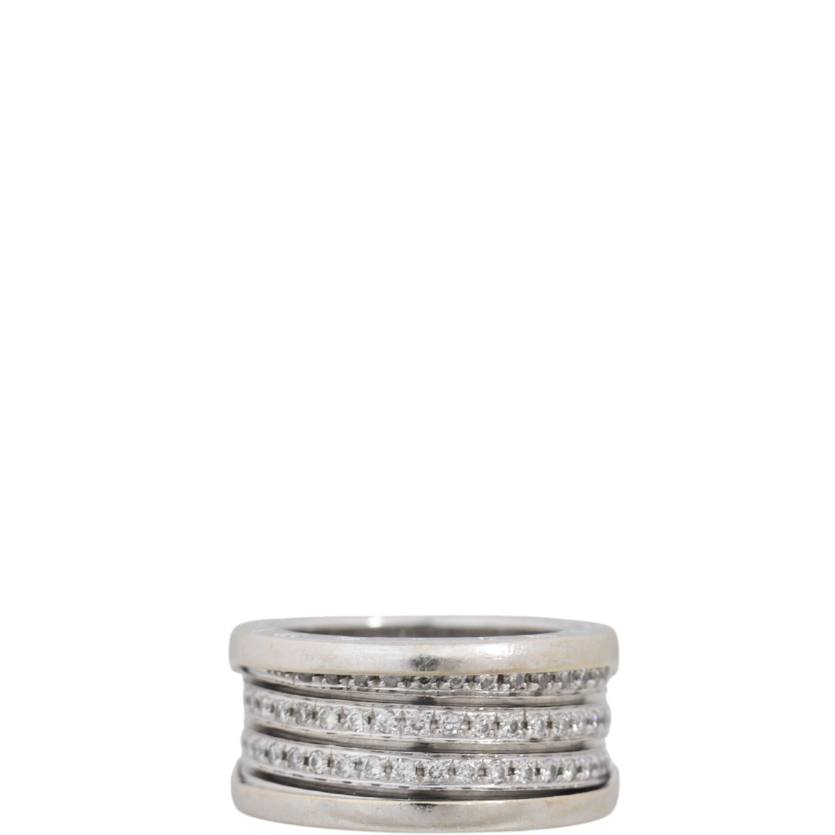 Bvlgari B.Zero1 18k White Gold Four Band Diamond Ring