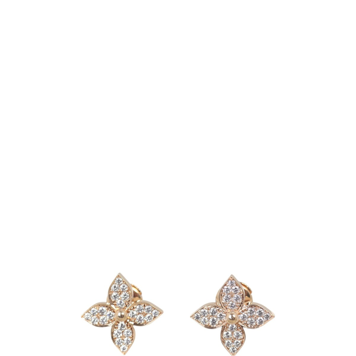 Louis Vuitton Idylle Blossom Diamond 18k Rose Gold Stud Earrings