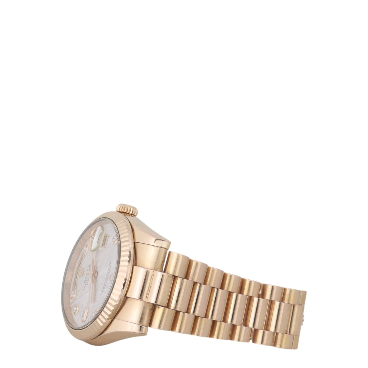 Rolex Oyster Perpetual Day-Date 36mm Meteorite 18k Everose Gold Diamond Watch