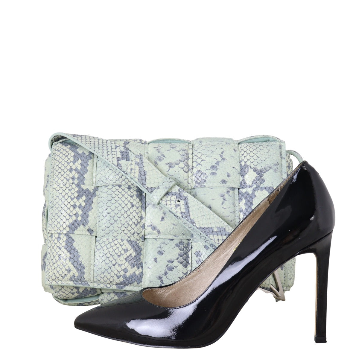 Bottega Veneta Padded Cassette Snakeskin Embossed