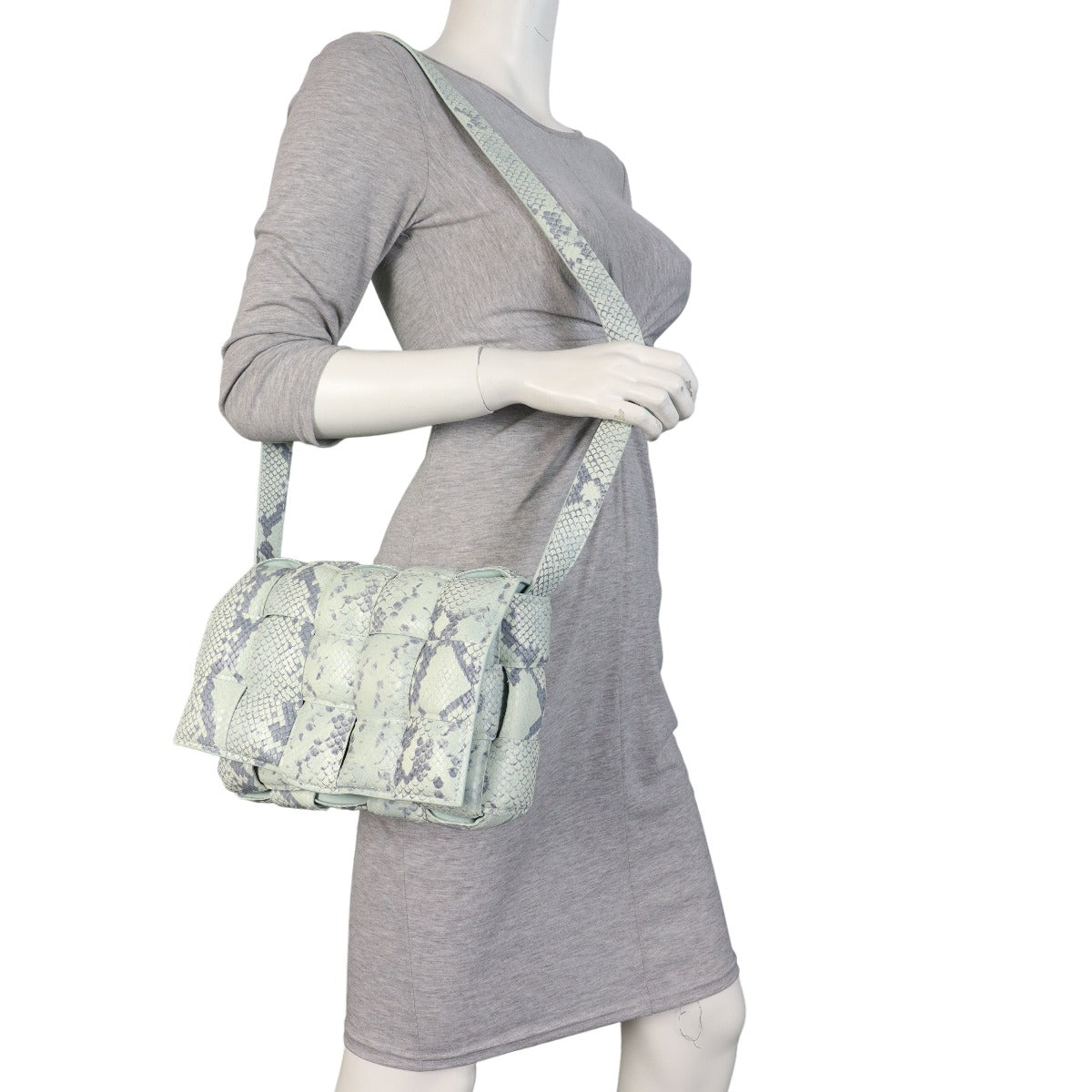 Bottega Veneta Padded Cassette Snakeskin Embossed