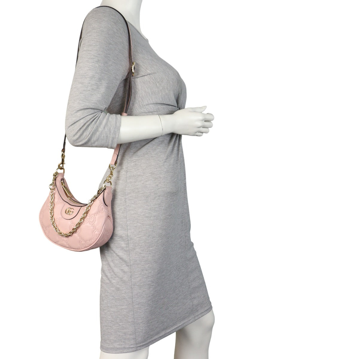 Gucci GG Matelasse Half Moon Mini Hobo