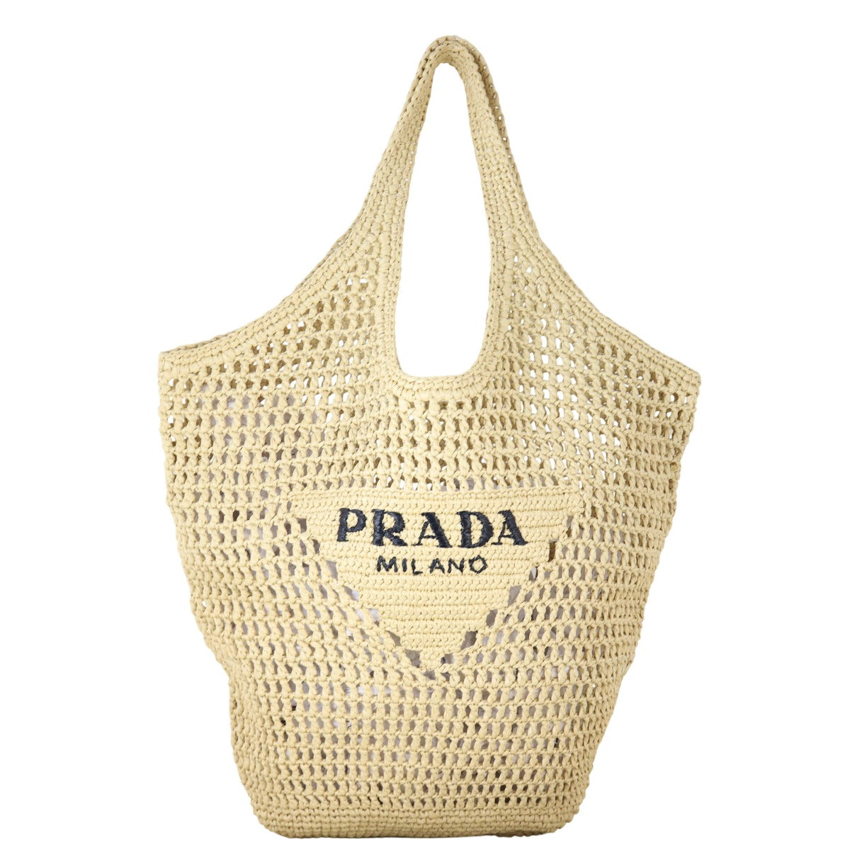 Prada Crochet Raffia Hobo