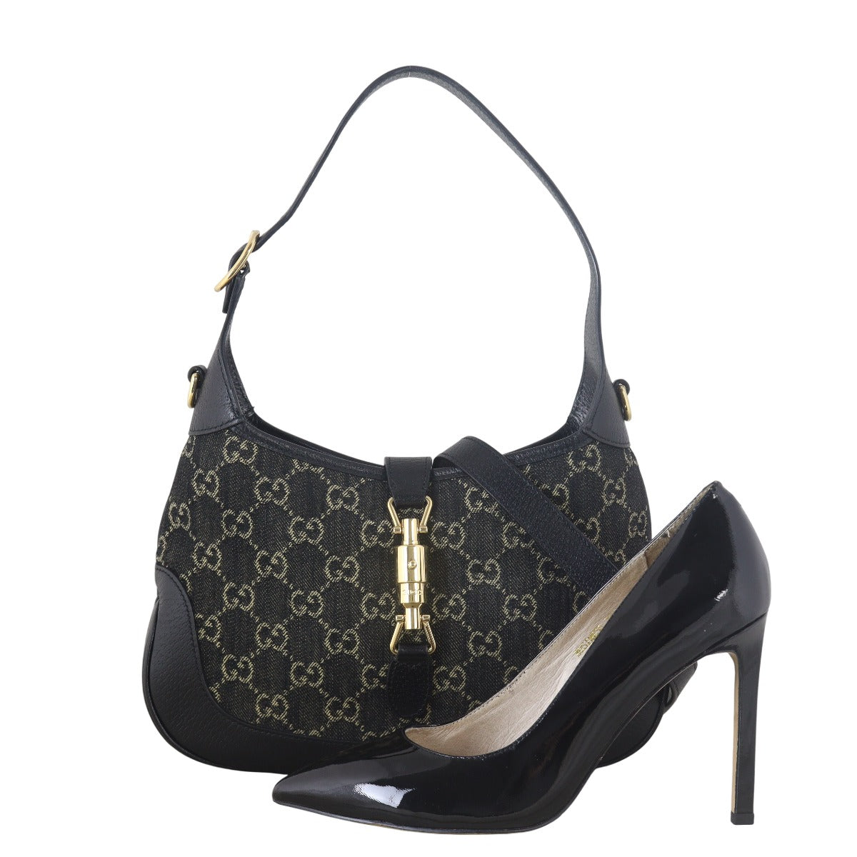 Gucci Jackie 1961 GG Denim Small Hobo