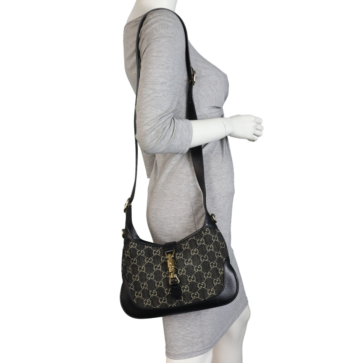 Gucci Jackie 1961 GG Denim Small Hobo