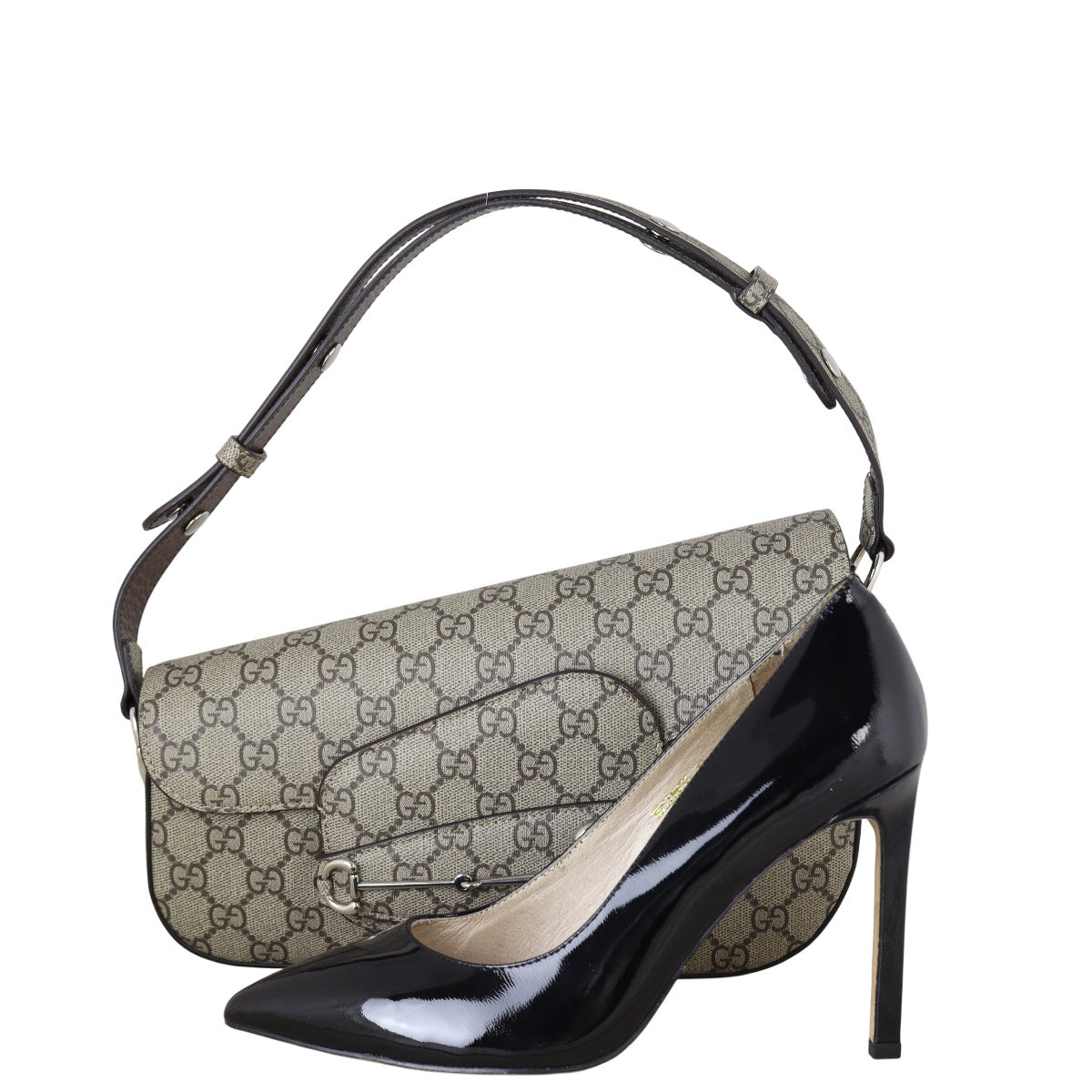 Gucci GG Supreme Horsebit 1955 Asymmetric Shoulder Bag