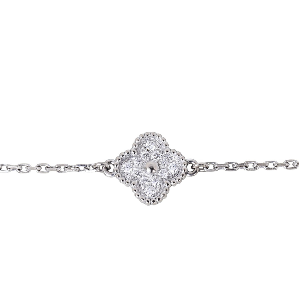 Van Cleef & Arpels Sweet Alhambra 6 Motif Diamond 18k White Gold Bracelet