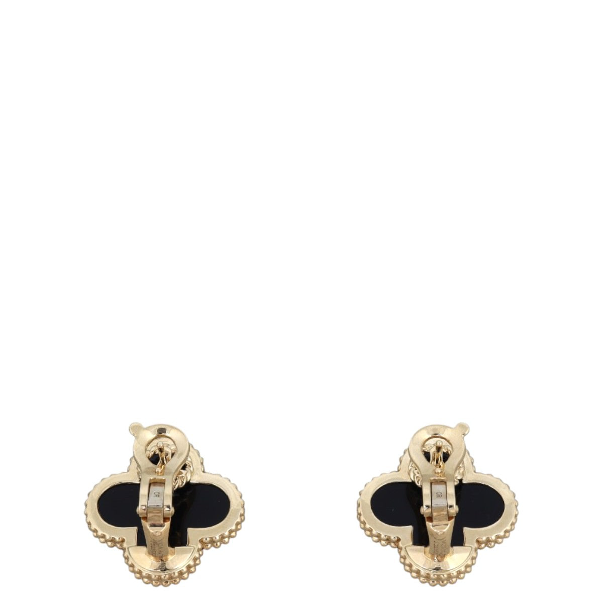 Van Cleef & Arpels Magic Alhambra Onyx 18k Yellow Gold Earrings