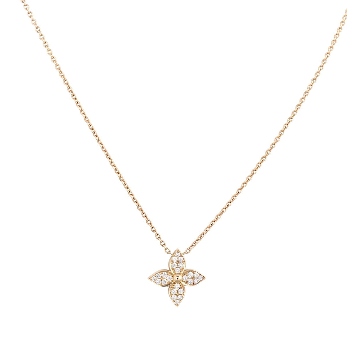 Louis Vuitton Star Blossom Diamond 18k Rose Gold Pendant Necklace