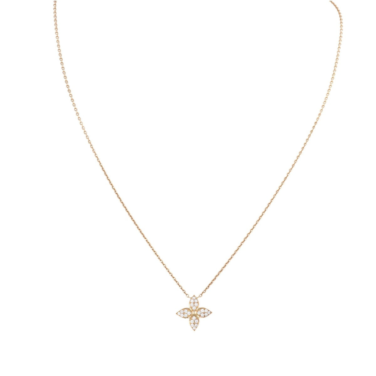 Louis Vuitton Star Blossom Diamond 18k Rose Gold Pendant Necklace