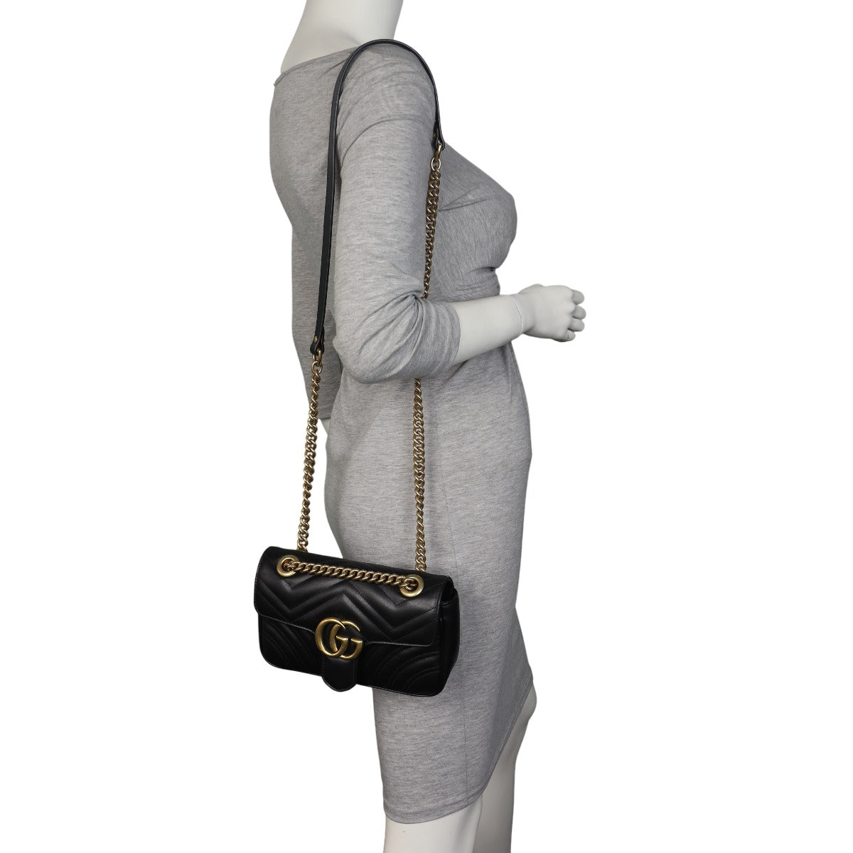 Gucci GG Marmont Matelasse Small Shoulder Bag Black