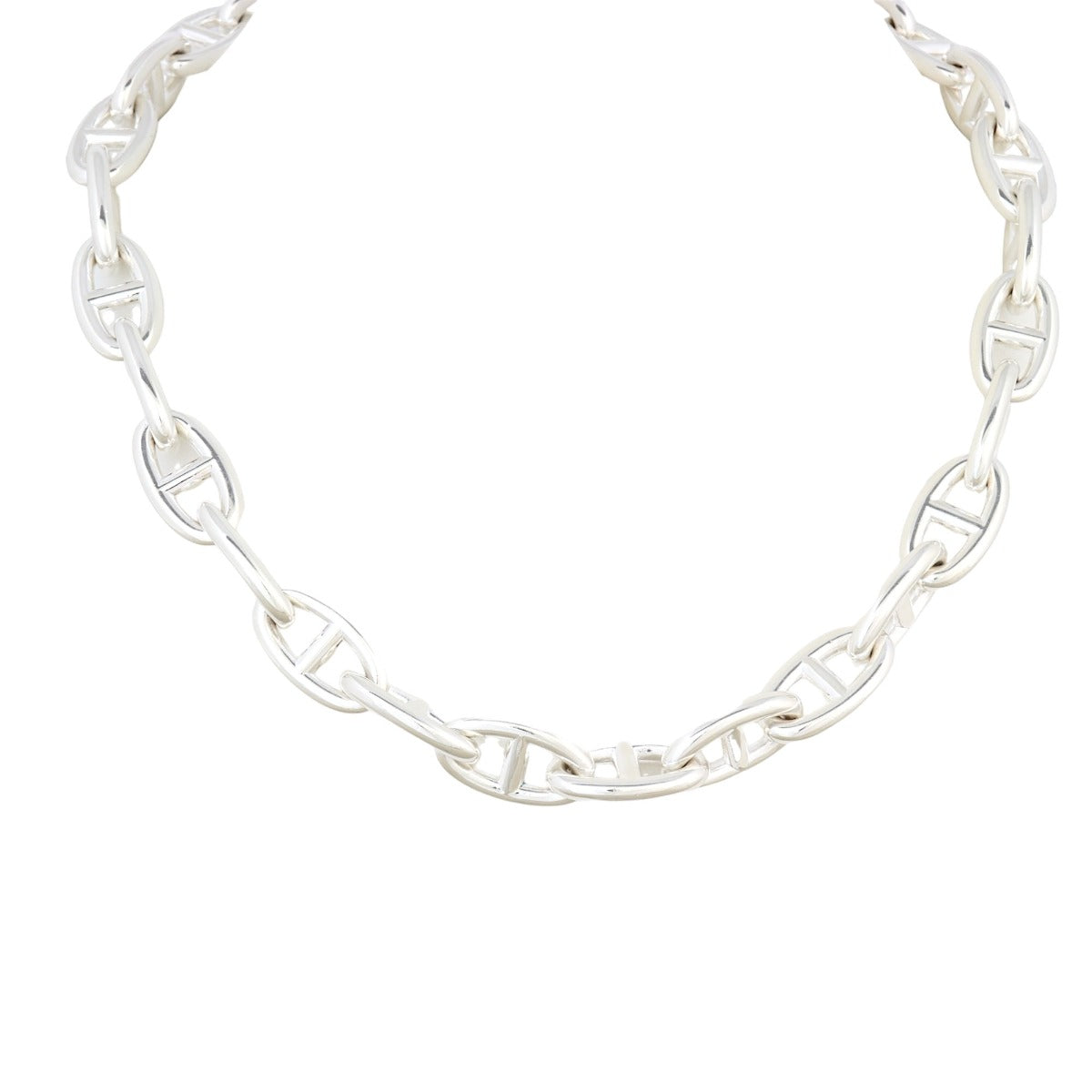 Hermes Chaine D'Ancre Sterling Silver Necklace Large