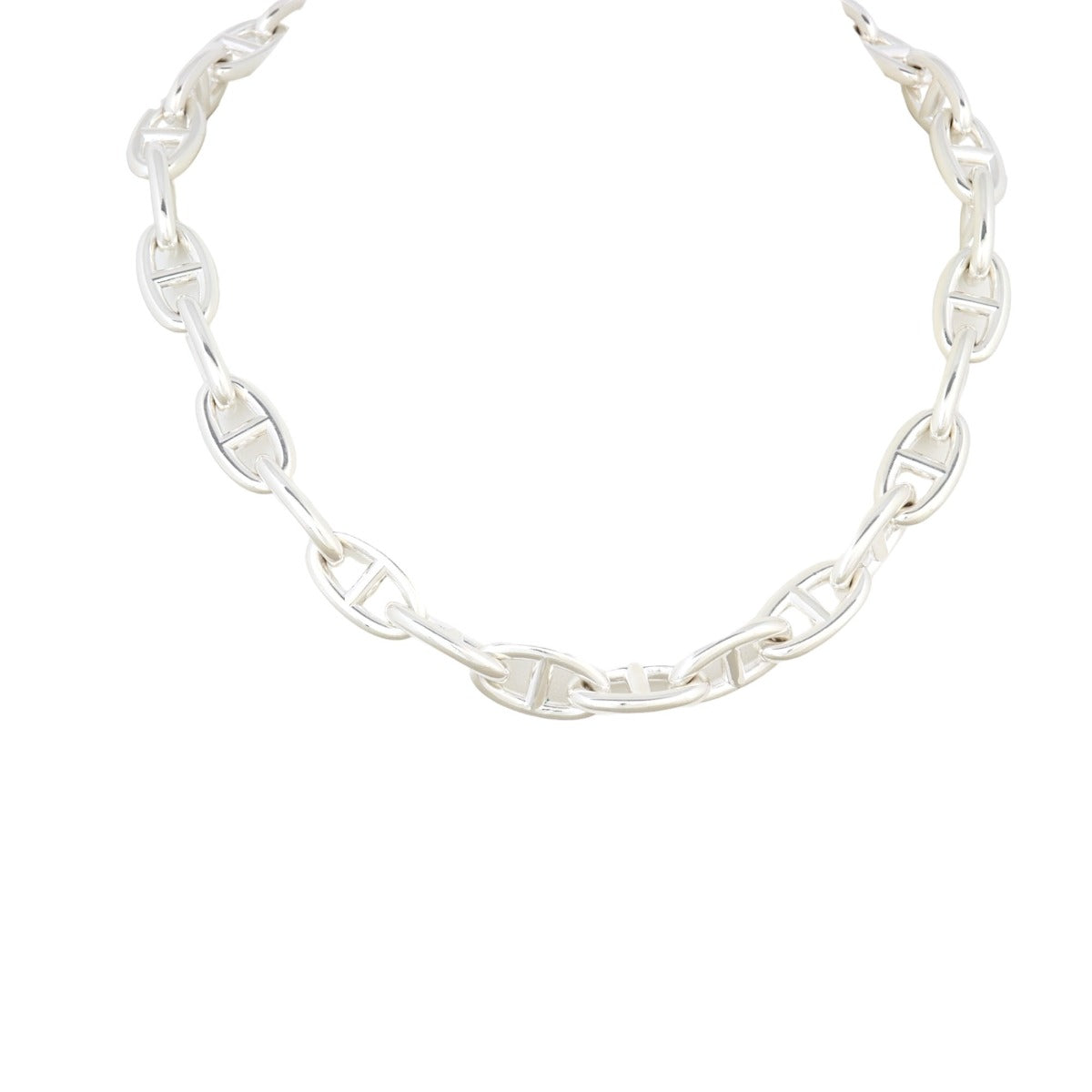 Hermes Chaine D'Ancre Sterling Silver Necklace Large
