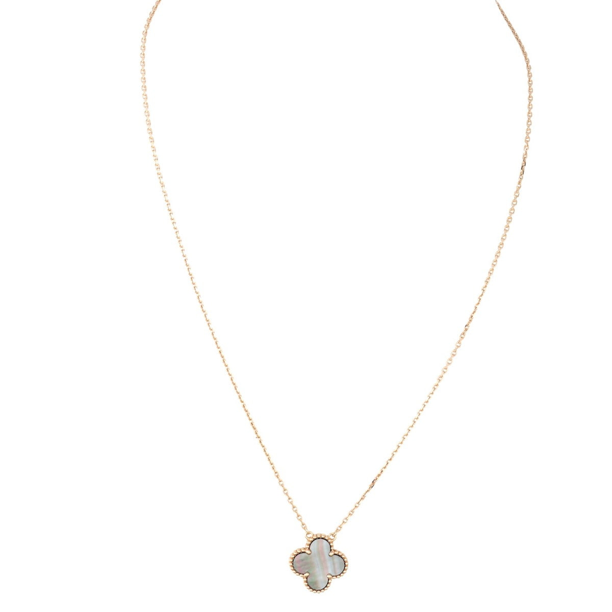 Van Cleef & Arpels Vintage Alhambra Mother of Pearl 18k Rose Gold Necklace