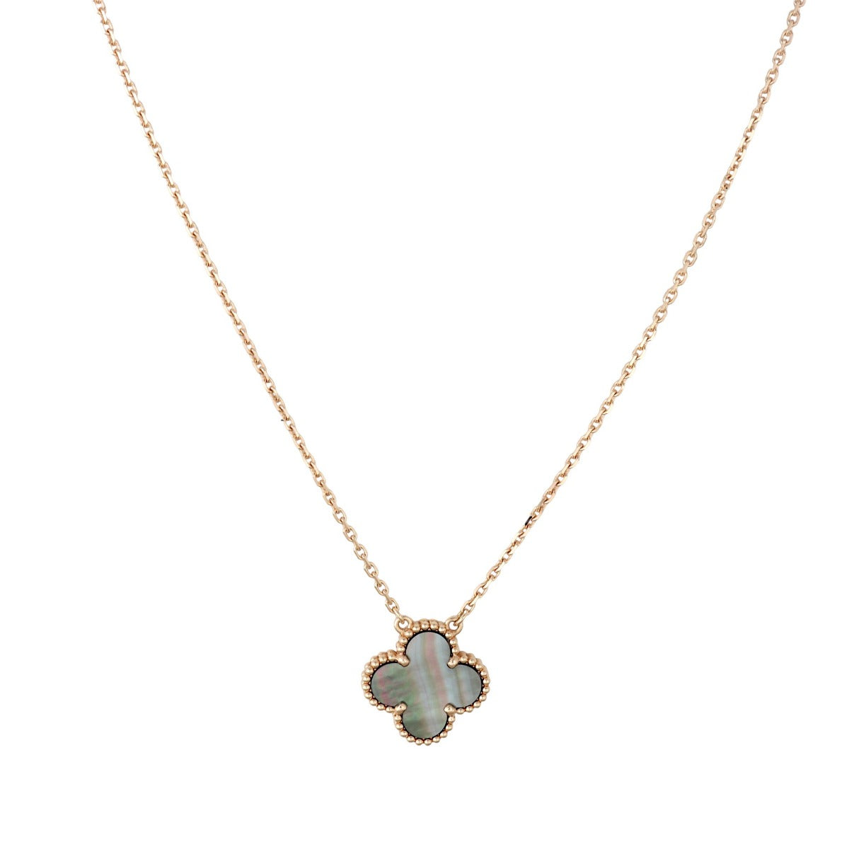 Van Cleef & Arpels Vintage Alhambra Mother of Pearl 18k Rose Gold Necklace