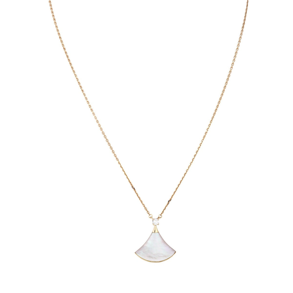 Bvlgari Diva's Dream 18k Rose Gold Diamond Mother of Pearl Pendant Necklace