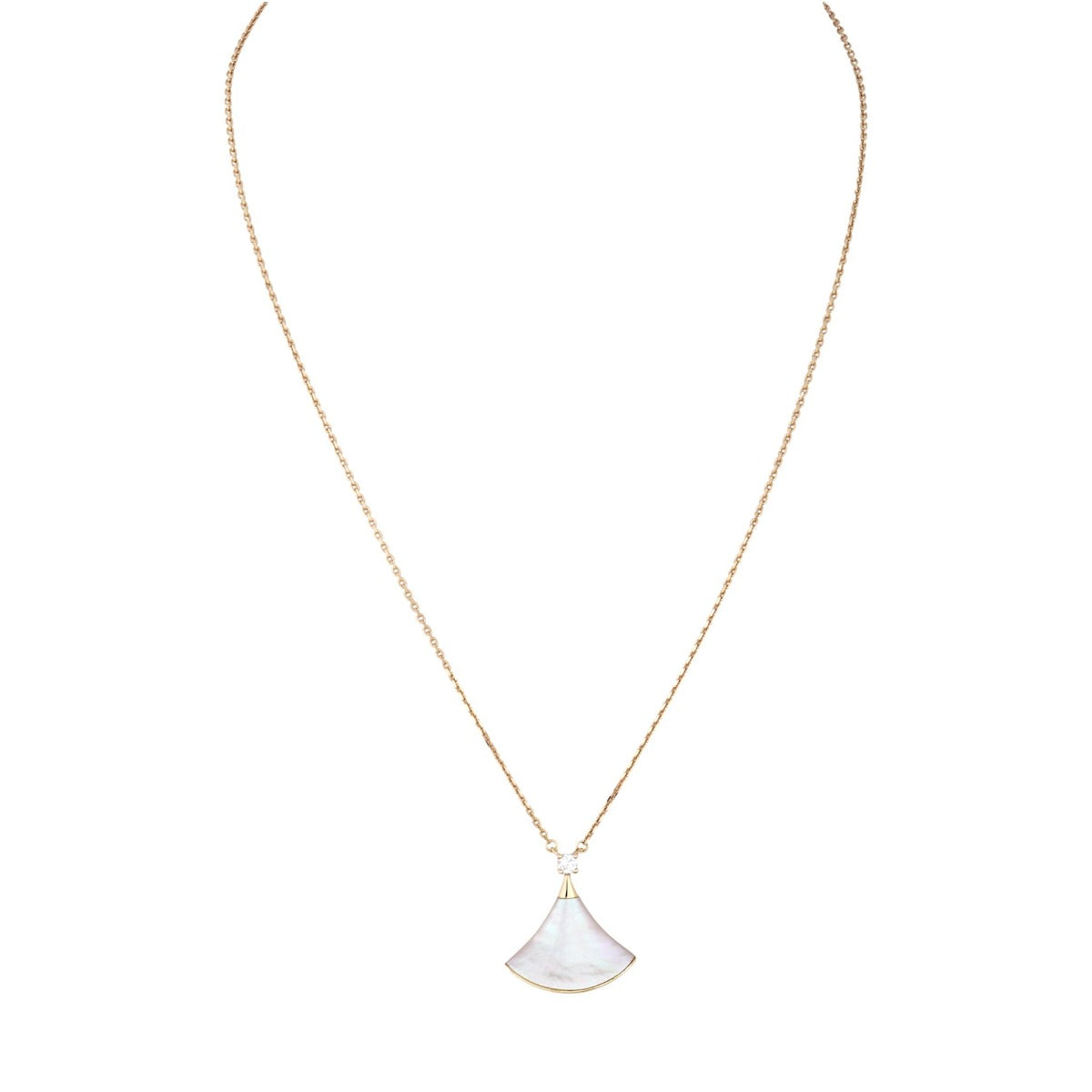 Bvlgari Diva's Dream 18k Rose Gold Diamond Mother of Pearl Pendant Necklace