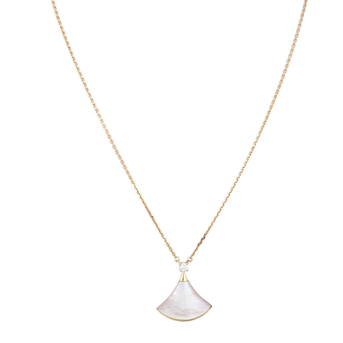 Bvlgari Diva's Dream 18k Rose Gold Diamond Mother of Pearl Pendant Necklace