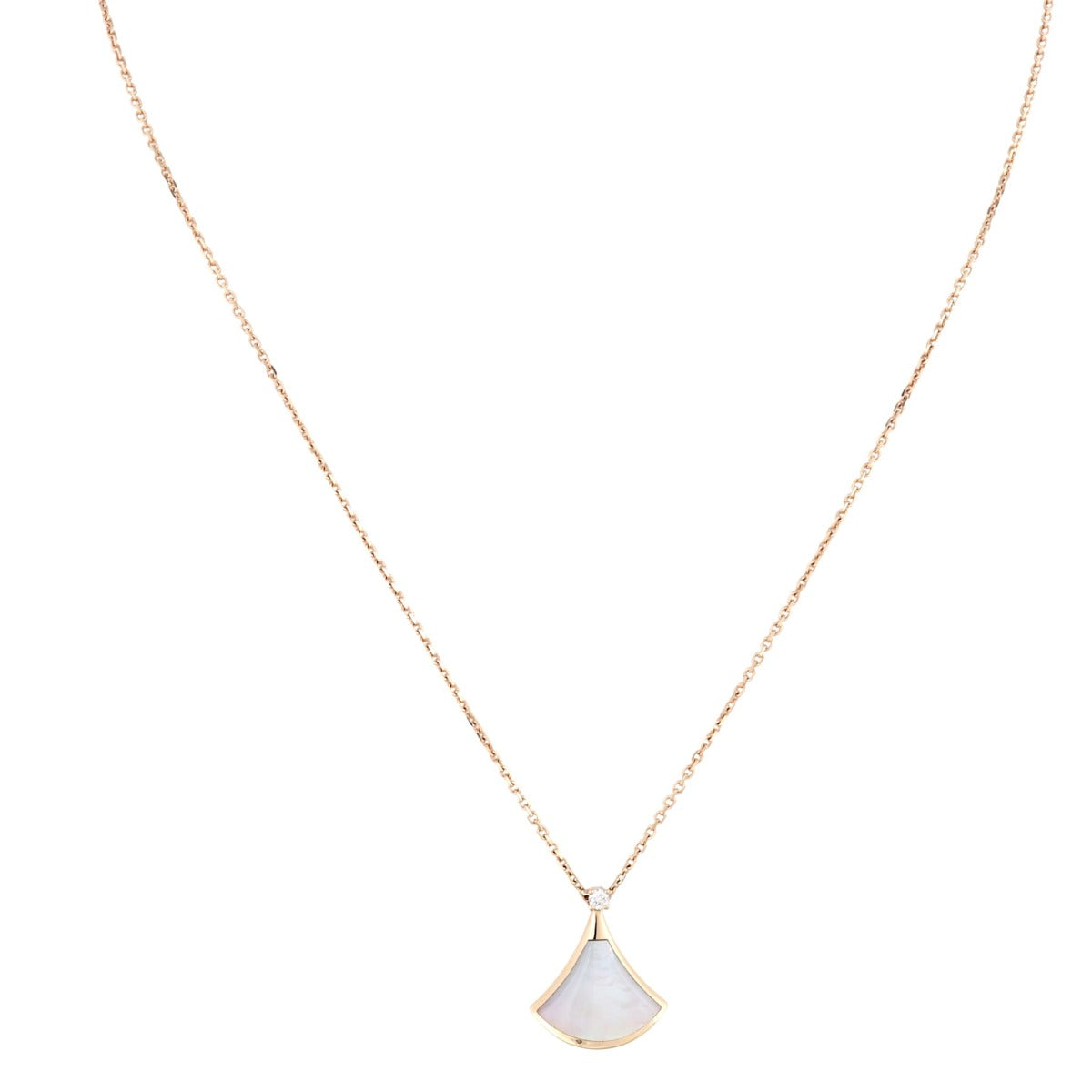 Bvlgari Diva's Dream 18k Rose Gold Diamond Mother of Pearl Pendant Necklace