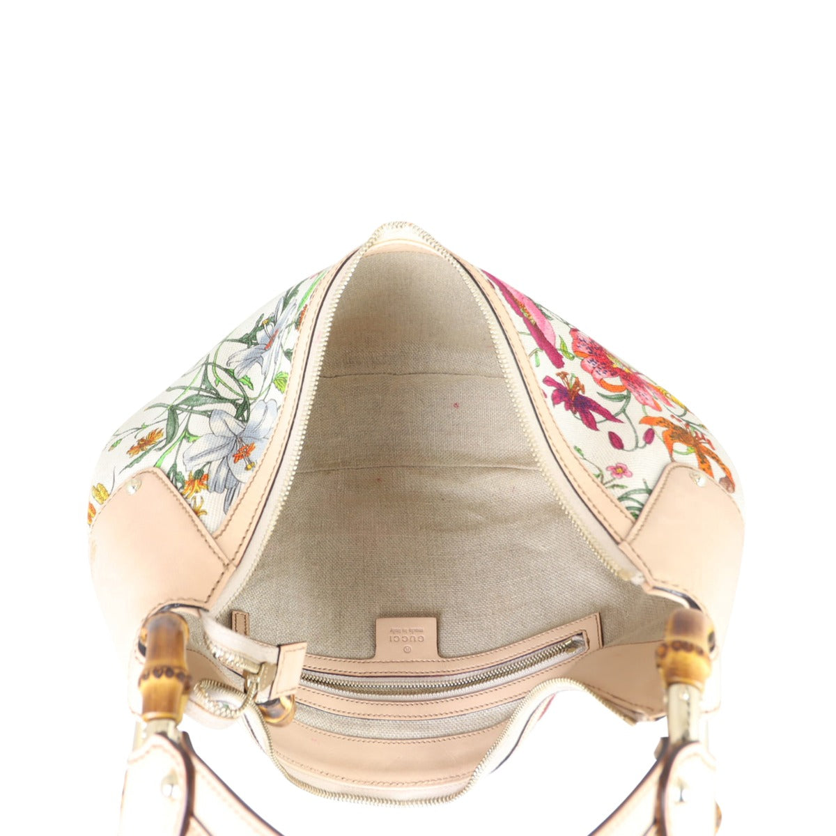 Gucci Flora Bamboo Ring Hobo Whole interior
