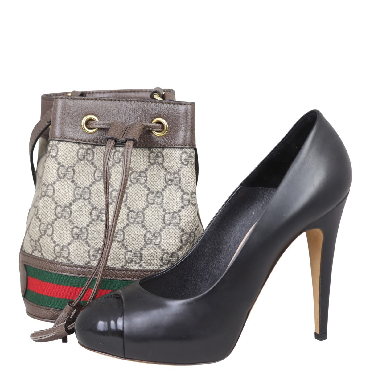 Gucci GG Supreme Ophidia Mini Bucket Bag Shoe
