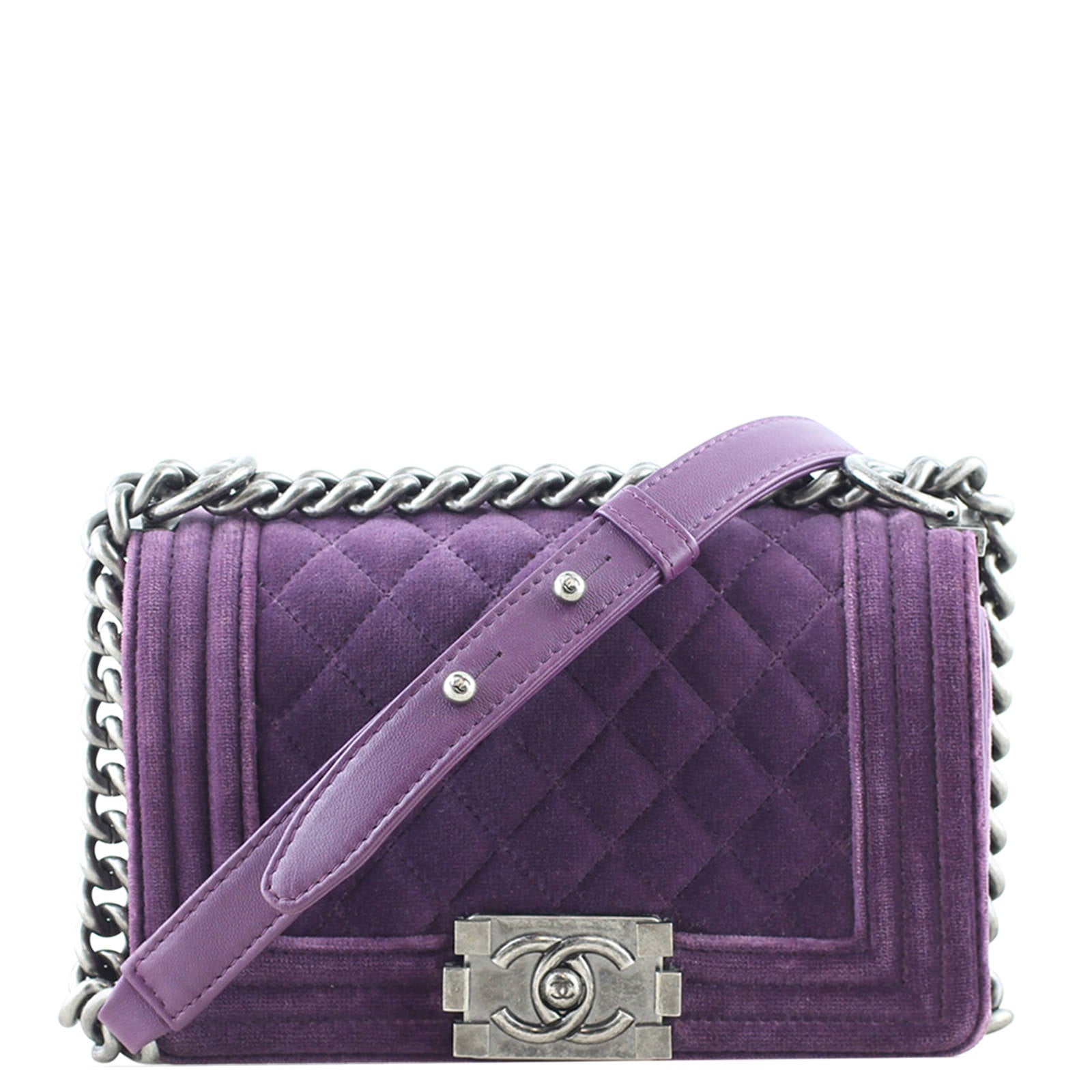 Chanel Boy Bag Small Velvet front