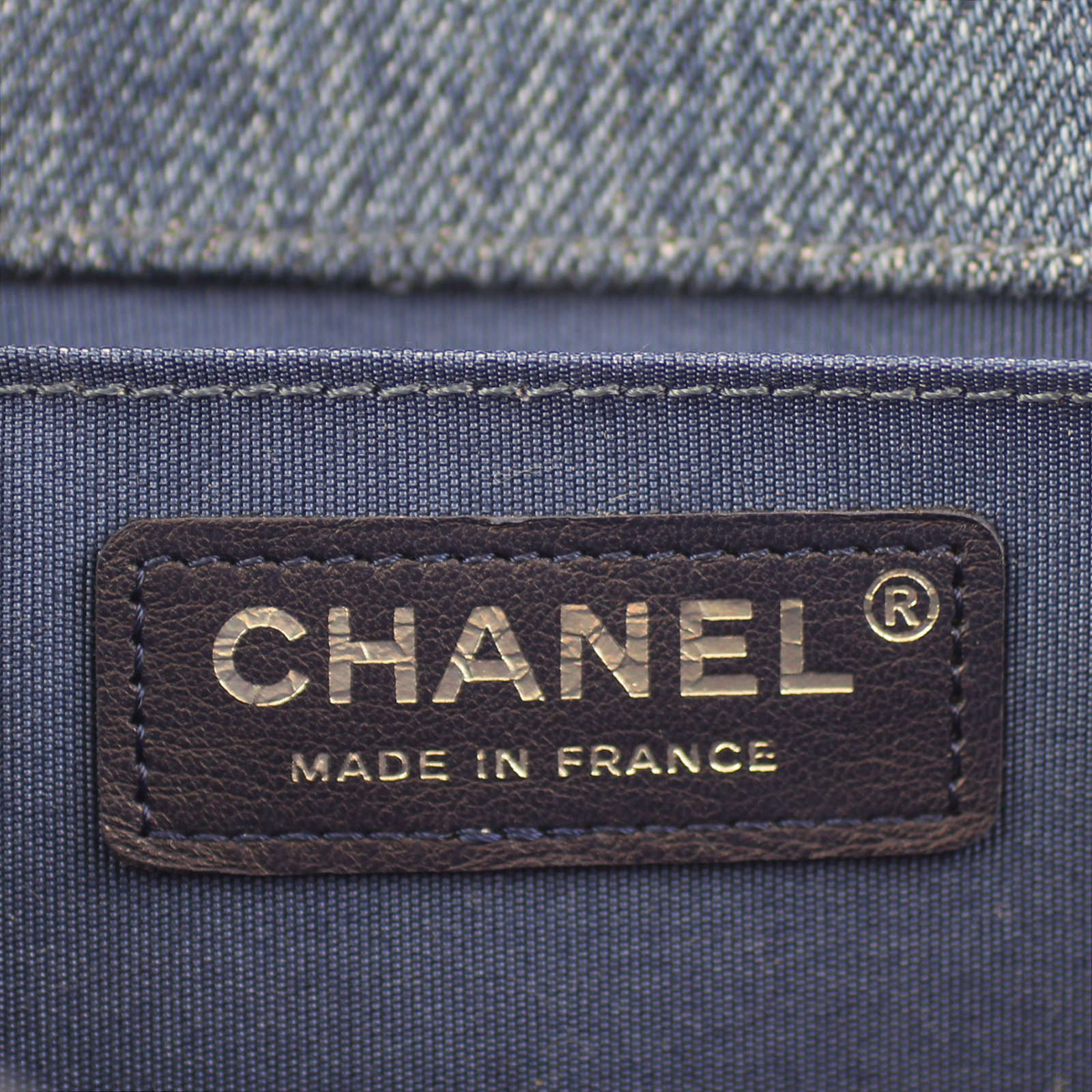 Chanel Boy Medium Tweed Denim Bag Stamp