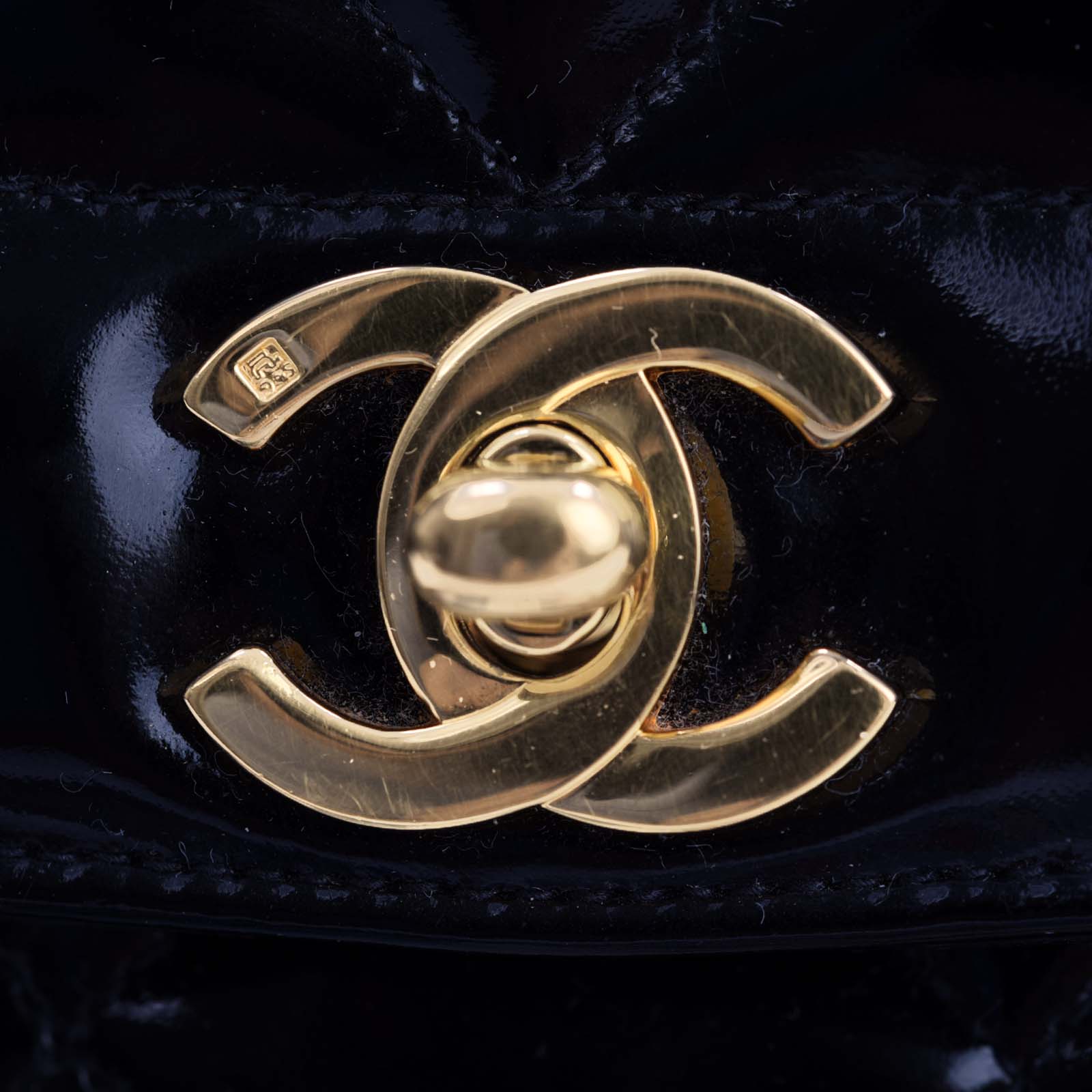 Chanel Quilted Diana Patent Flap Bag CC