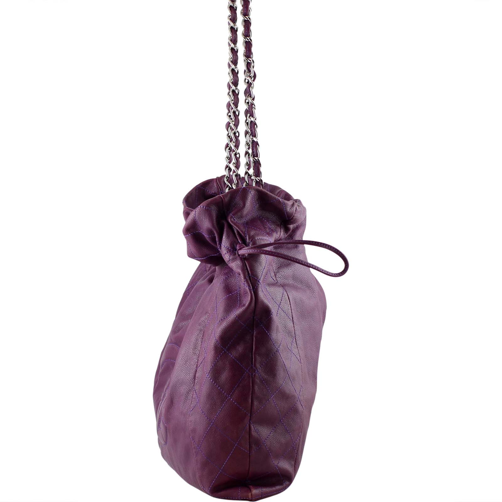 Chanel Caviar 31 Drawstring Tote Side angle