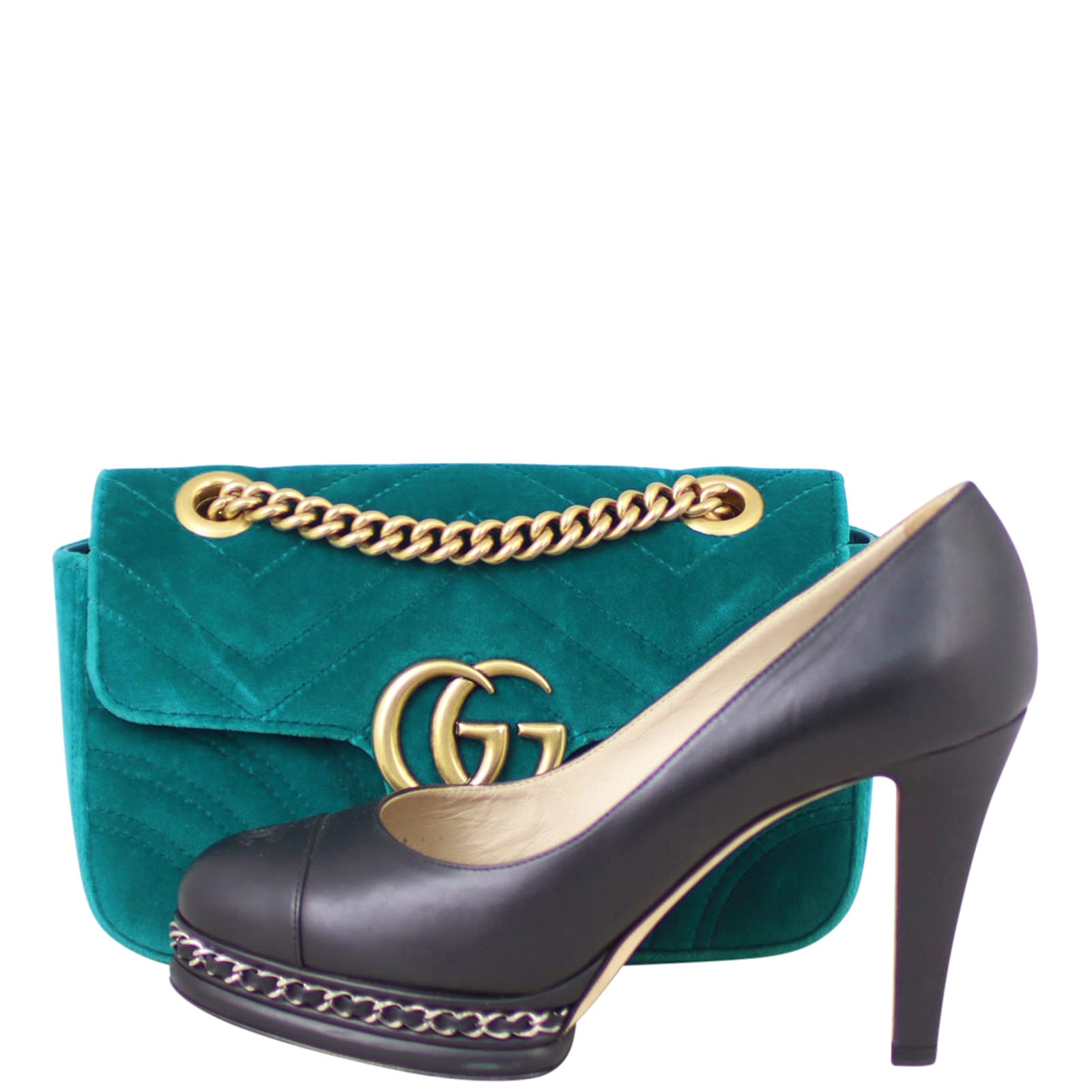 Gucci GG Marmont Velvet Mini Shoulder Bag Shoe
