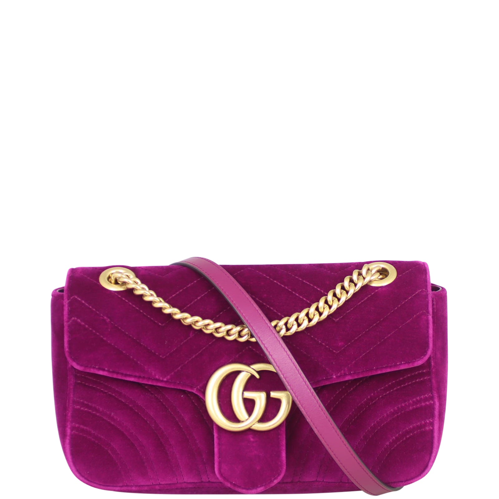Gucci GG Marmont Velvet Small Shoulder Bag Front